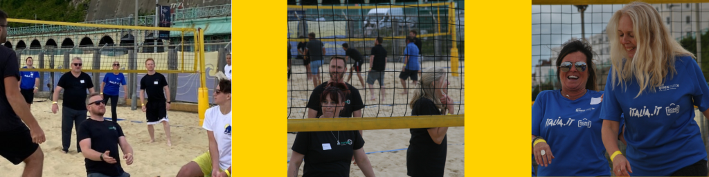 Teams playing Volleyball