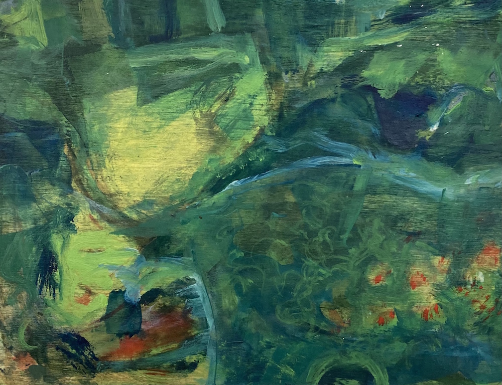 LOT 04 - Sandfield Pond II (composition) Oils on unprimed Birch panel 20 x 15 x 2.5 cm (unframed)